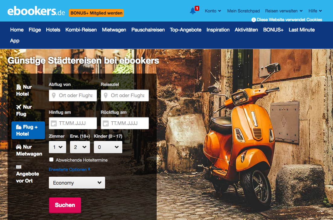 ebookers.de Hotels Screenshot