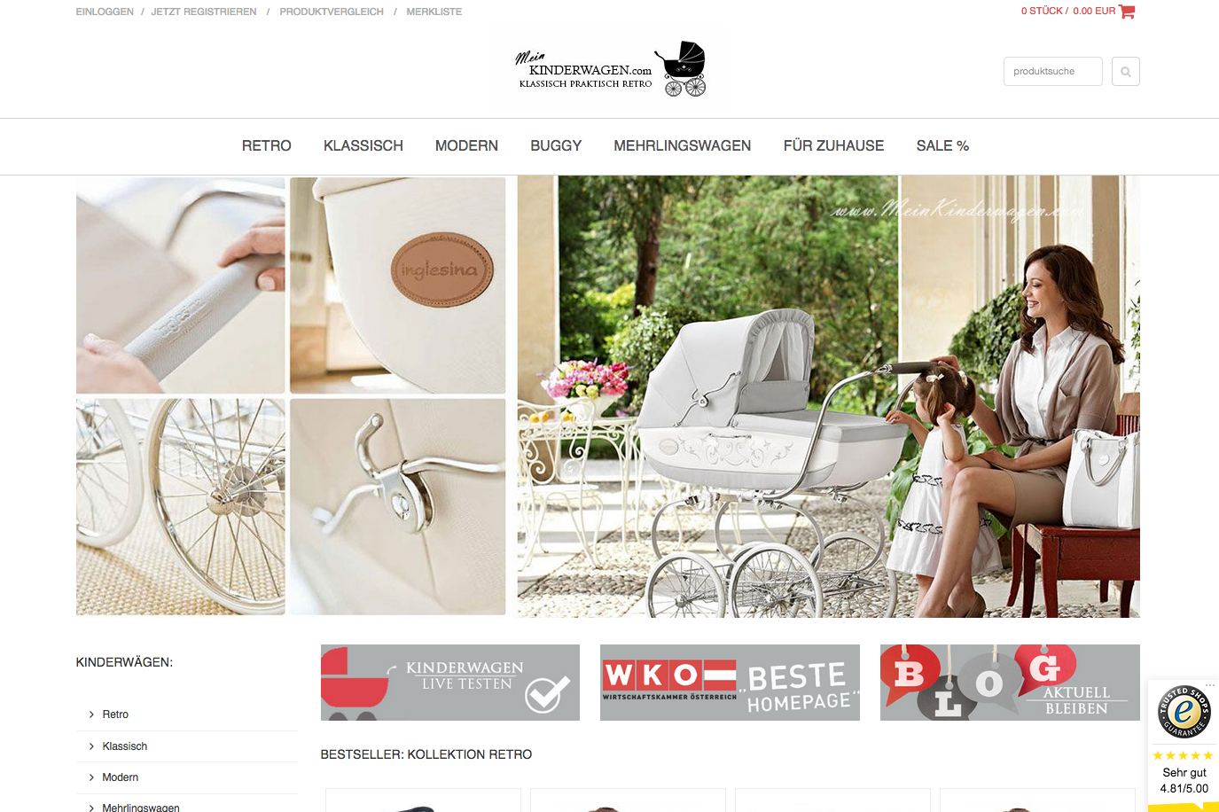 MeinKinderwagen.com Screenshot