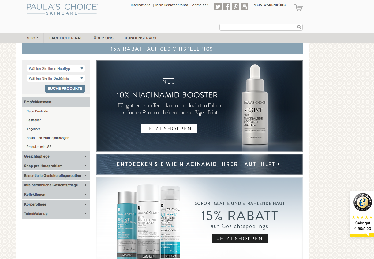PaulasChoice Screenshot