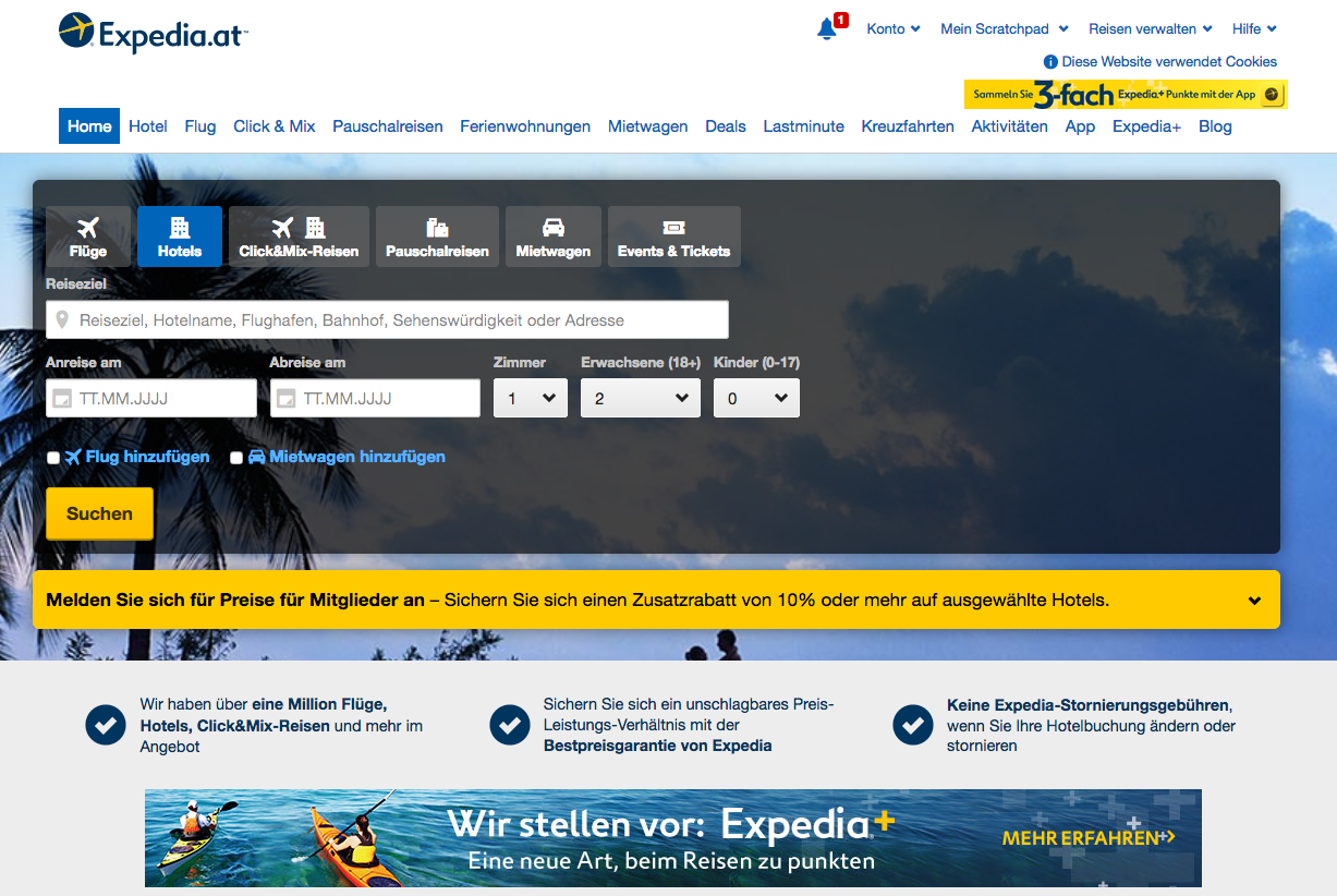 Expedia AT Screenshot