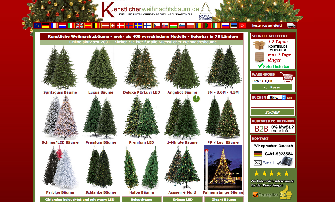 künstlicherweihnachtsbaum.de Screenshot
