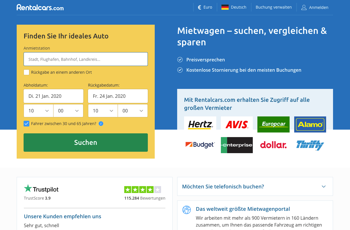 rentalcars Screenshot