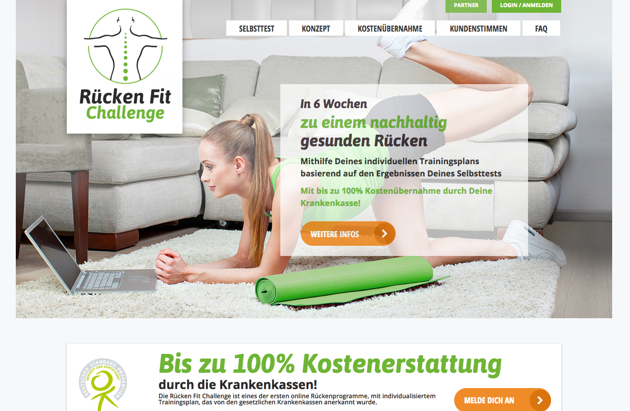Rücken Fit Challenge Screenshot
