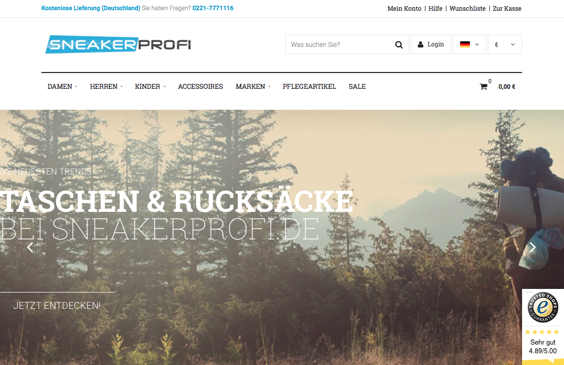 sneakerprofi.de Screenshot