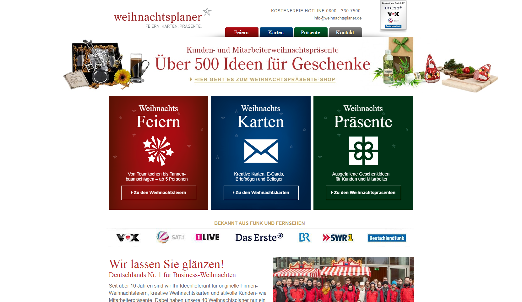 Weihnachtsplaner.de Screenshot
