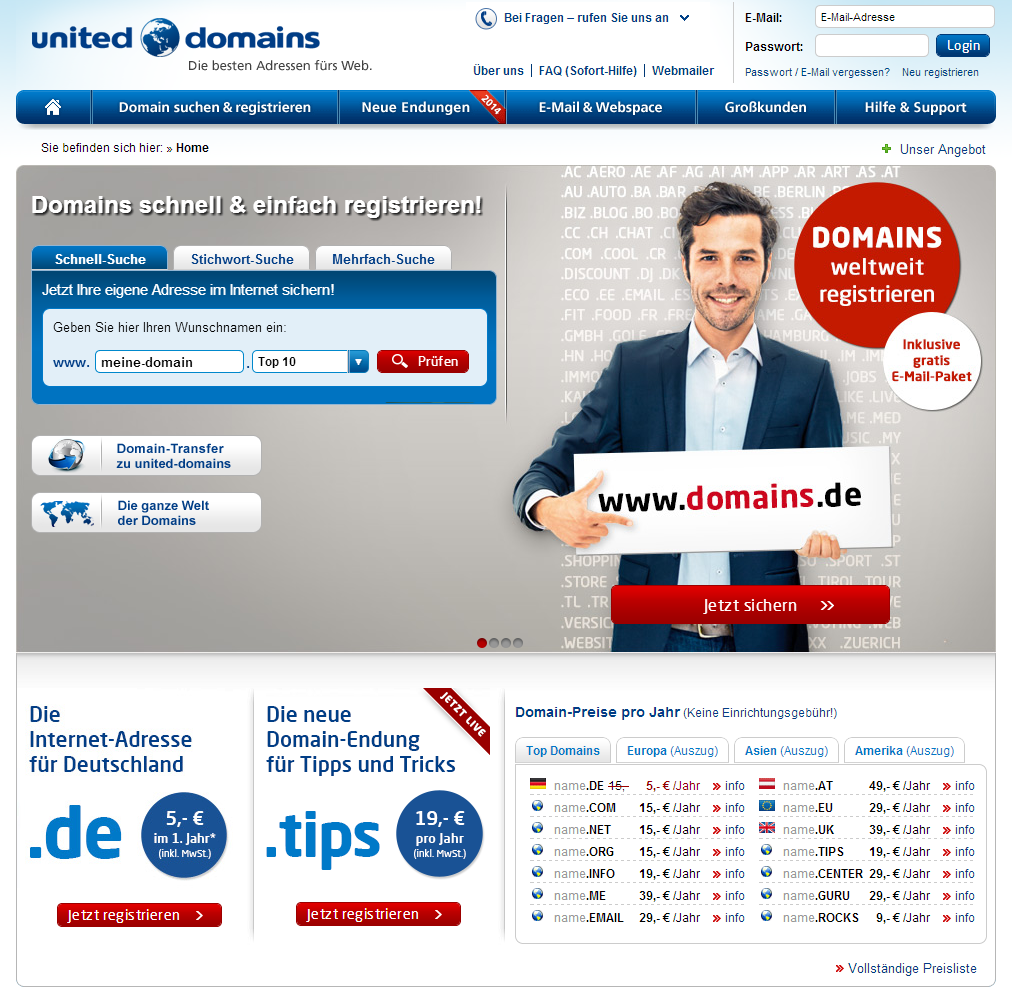 United-domains Screenshot